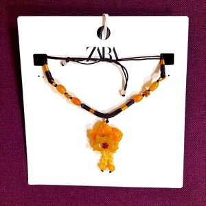 ZARA beautiful handmade Flower Pendant & yarn Necklace🔥🔥🔥
